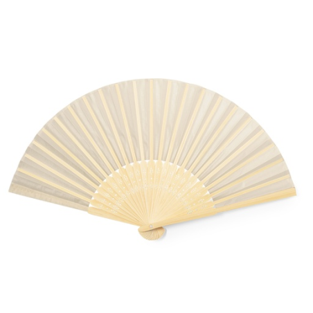Éventail personnalisable en bambou et polyester assortie naturel - Claren