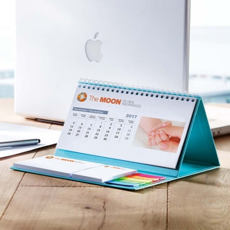 Calendrier chevalet personnalisable avec bloc-notes - Mini 250 pcs