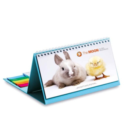 Calendrier chevalet personnalisable avec bloc-notes - Mini 250 pcs