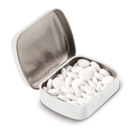 Boîte personnalisable avec bonbon à la menthe en étain Frost