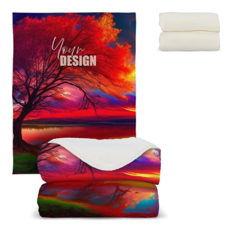 Couverture publicitaire en polaire R-PET avec sublimation 120 x 150 cm 250 g/m² Deken