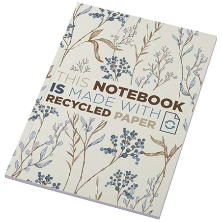 carnet publicitaire A5 avec couverture souple en carton 285 g/m² - 50&nbsp;feuilles en papier recyclé 80 g/m²