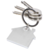 Porte-clés personnalisable en forme de maison en acier inoxydable et plastique Porte-clés personnalisable en forme de maison en acier inoxydable et plastique