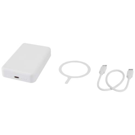 Batterie de secours personnalisable Acrab magnétique sans fil de 10&nbsp;000&nbsp;mAh et 15&nbsp;W avec PD de 20&nbsp;W - fabriquée en plastique rec