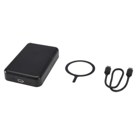 Batterie de secours personnalisable Acrab magnétique sans fil de 10&nbsp;000&nbsp;mAh et 15&nbsp;W avec PD de 20&nbsp;W - fabriquée en plastique rec