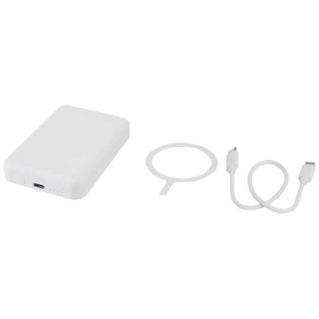 Batterie de secours personnalisée Acrab magnétique sans fil de 5&nbsp;000&nbsp;mAh et 15&nbsp;W avec PD de 20&nbsp;W - fabriquée en plastique recycl