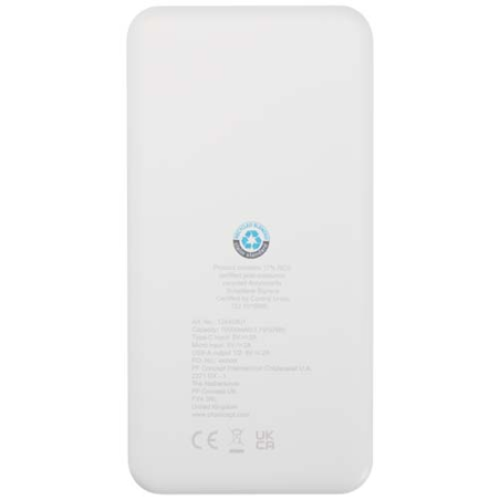 Batterie de secours personnalisable Intan de 10&nbsp;000&nbsp;mAh et 10&nbsp;W en plastique recyclé