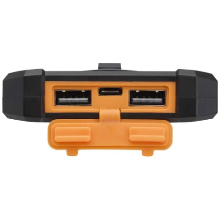 Batterie de secours solaire personnalisable Altair robuste de 5&nbsp;000&nbsp;mAh et 10&nbsp;W en plastique recyclé avec lampe de poche intégré