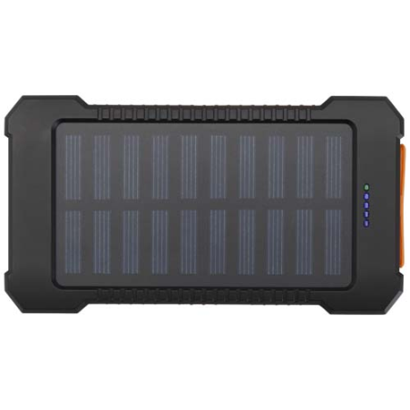 Batterie de secours solaire personnalisable Altair robuste de 5&nbsp;000&nbsp;mAh et 10&nbsp;W en plastique recyclé avec lampe de poche intégré