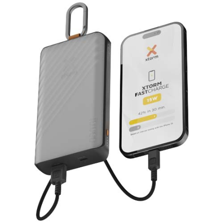 Batterie de secours solaire personnalisable Xtorm XG2S101 Go2 de 10&nbsp;000&nbsp;mAh et 15&nbsp;W avec éclairage