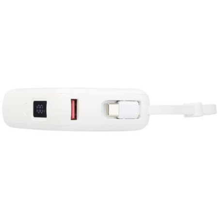Batterie externe personnalisable Acrux de 10&nbsp;000&nbsp;mAh et&nbsp;35&nbsp;W pour tablette avec câble Type-C intégré - fabriquée en plastique re