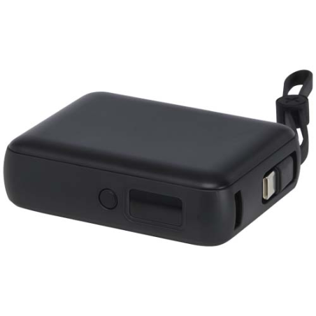 Batterie externe personnalisable Acrux de 10&nbsp;000&nbsp;mAh et&nbsp;35&nbsp;W pour tablette avec câble Type-C intégré - fabriquée en plastique re
