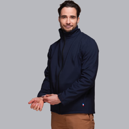 Blouson personnalisé softshell Homme en polyester recyclé Made in France BELLECOMBE - XS au 2XL