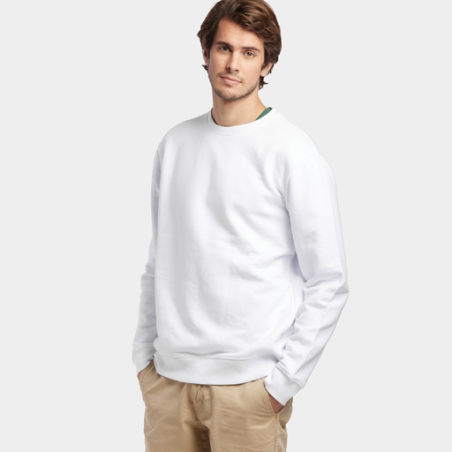 Sweat-shirt personnalisable à col rond unisexe en coton bio Made In France VOLTAIRE XS au 3XL