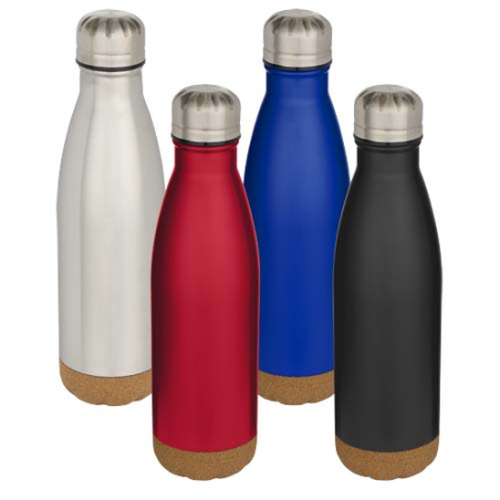 Bouteille isotherme personnalisé Cove de 500&nbsp;ml socle en liège