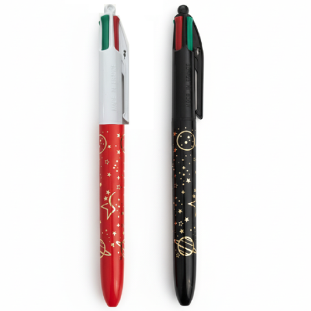 Stylo personnalisé 4 couleurs Bic® l'Emblématique Marquage 360° doré ou argenté