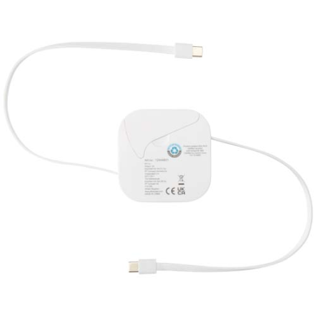Câble rétractable personnalisé 5 en 1 Gloas en matériaux recyclés pour synchronisation de données et charge rapide de 100&nbsp;W avec