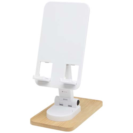 Support de téléphone personnalisé Alfirk pliable en plastique recyclé avec détails en bambou