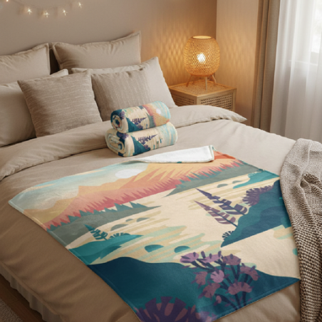 Couverture personnalisé en polaire corail OEKO-TEX® sublimation 130 x 170 cm 270 g/m² Decke