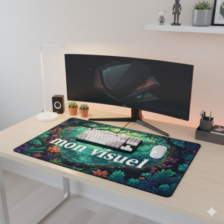 Tapis de bureau personnalisé en sublimation caoutchou antidérapant 59 x 42 cm Deskly