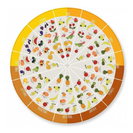 Disque personnalisable fruits et légumes de saison