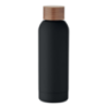 Bouteille publicitaire simple paroi en acier inoxydable recyclé avec finition en caoutchouc et couvercle en bois d'acacia 700 m Bouteille publicitaire simple paroi en acier inoxydable recyclé avec finition en caoutchouc et couvercle en bois d'acacia 700 m
