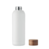 Bouteille publicitaire simple paroi en acier inoxydable recyclé avec finition en caoutchouc et couvercle en bois d'acacia 700 m Bouteille publicitaire simple paroi en acier inoxydable recyclé avec finition en caoutchouc et couvercle en bois d'acacia 700 m