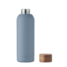 Bouteille publicitaire simple paroi en acier inoxydable recyclé avec finition en caoutchouc et couvercle en bois d'acacia 700 m Bouteille publicitaire simple paroi en acier inoxydable recyclé avec finition en caoutchouc et couvercle en bois d'acacia 700 m