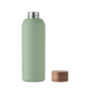 Bouteille publicitaire simple paroi en acier inoxydable recyclé avec finition en caoutchouc et couvercle en bois d'acacia 700 m Bouteille publicitaire simple paroi en acier inoxydable recyclé avec finition en caoutchouc et couvercle en bois d'acacia 700 m