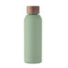 Bouteille publicitaire simple paroi en acier inoxydable recyclé avec finition en caoutchouc et couvercle en bois d'acacia 700 m Bouteille publicitaire simple paroi en acier inoxydable recyclé avec finition en caoutchouc et couvercle en bois d'acacia 700 m
