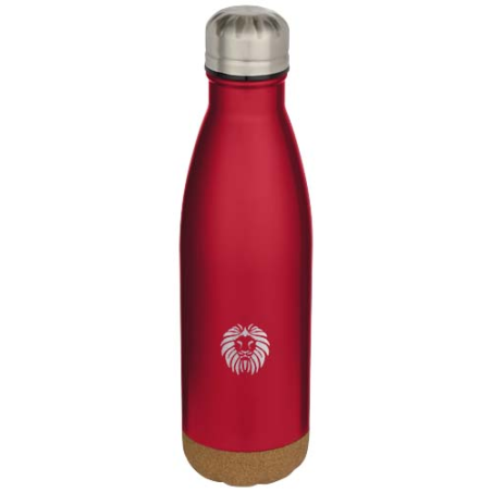 Bouteille isotherme personnalisé Cove de 500&nbsp;ml socle en liège