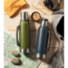 Bouteille publicitaire à double paroi en acier inoxydable recyclé couvercle en plastique et gobelet en acier inoxydable recyclé Bouteille publicitaire à double paroi en acier inoxydable recyclé couvercle en plastique et gobelet en acier inoxydable recyclé