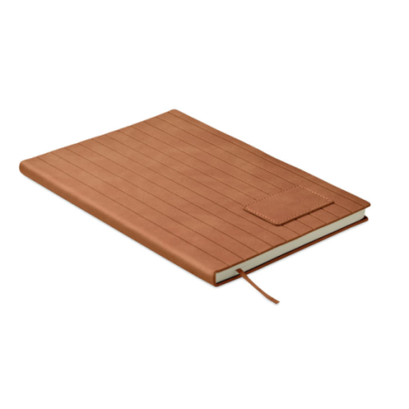 Carnet personnalisable avec couverture souple nervurée en PU recyclé - 160 page lignées - Tintray