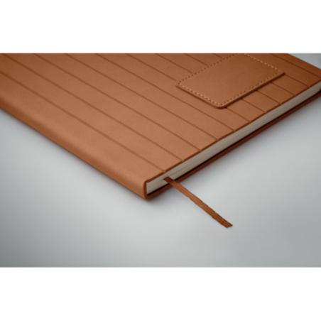 Carnet personnalisable avec couverture souple nervurée en PU recyclé - 160 page lignées - Tintray