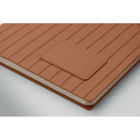 Carnet personnalisable avec couverture souple nervurée en PU recyclé - 160 page lignées - Tintray