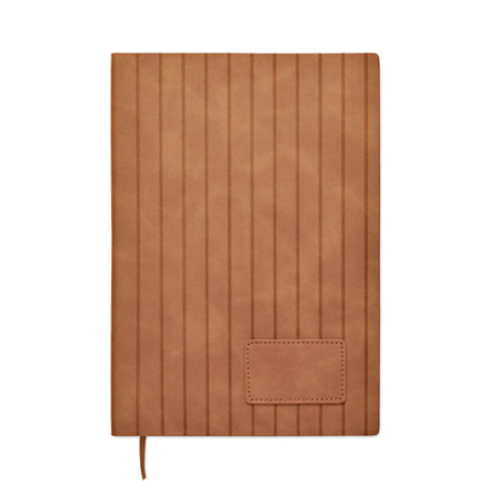 Carnet personnalisable avec couverture souple nervurée en PU recyclé - 160 page lignées - Tintray