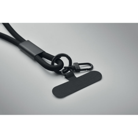 Cordon de charge publicitaire 60W de type-C à Type-C en RPET avec porte cordon de téléphone et porte clés COCHARGE