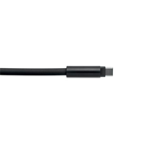 Cordon de charge publicitaire 60W de type-C à Type-C en RPET avec porte cordon de téléphone et porte clés COCHARGE