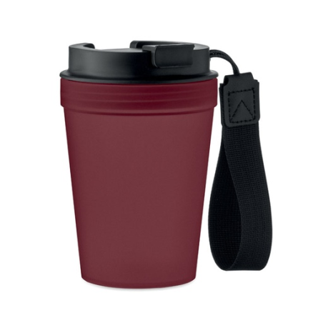 Gobelet personnalisable simple paroi en plastique avec dragonne en polyester RPET 300 ml ISFORDEN TUMBLER