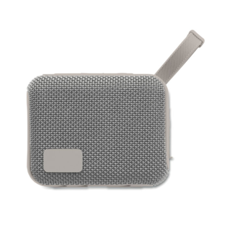 Enceinte personnalisable sans fil en ABS avec tissu RPET et cordon de suspension 5W avec batterie rechargeable Li-iON 800 mAh OB