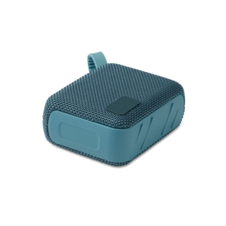 Enceinte personnalisable sans fil en ABS avec tissu RPET et cordon de suspension 5W avec batterie rechargeable Li-iON 800 mAh OB
