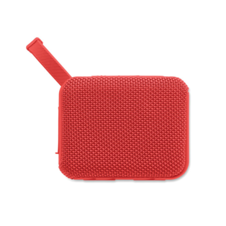 Enceinte personnalisable sans fil en ABS avec tissu RPET et cordon de suspension 5W avec batterie rechargeable Li-iON 800 mAh OB