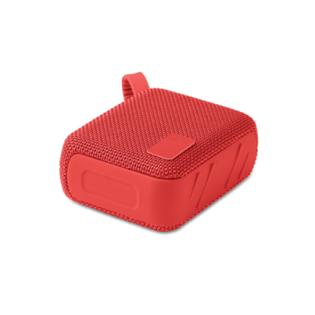 Enceinte personnalisable sans fil en ABS avec tissu RPET et cordon de suspension 5W avec batterie rechargeable Li-iON 800 mAh OB