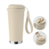 Gobelet personnalisable double paroi isotherme en acier inoxydable recyclé avec couvercle en plastique et sangle de transport en Gobelet personnalisable double paroi isotherme en acier inoxydable recyclé avec couvercle en plastique et sangle de transport en