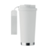 Gobelet personnalisable double paroi isotherme en acier inoxydable recyclé avec couvercle en plastique et sangle de transport en Gobelet personnalisable double paroi isotherme en acier inoxydable recyclé avec couvercle en plastique et sangle de transport en
