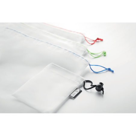Lot de 3 sacs personnalisable en filet RPET VEGGIE SET RPET