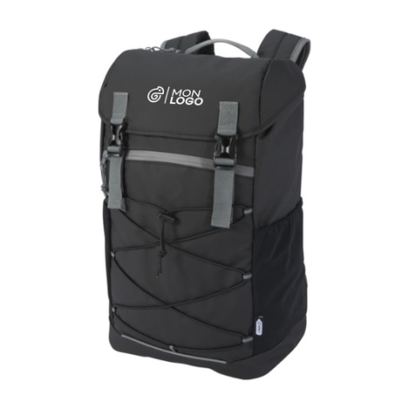 Sac à dos personnalisé Aqua pour ordinateur portable 15,6&nbsp;pouces recyclé certifié GRS et résistant à l'eau.23 L