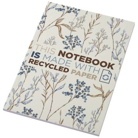 carnet publicitaire A5 avec couverture souple en carton 285 g/m² - 50&nbsp;feuilles en papier recyclé 80 g/m²