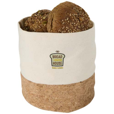 Corbeille à pain personnalisable en coton et liège Toma