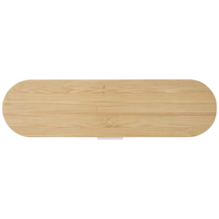 Ensemble de couverts personnalisable Runa en PP avec couvercle en bambou certifié FSC